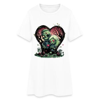 Valentine Zombie Love - Women’s T-Shirt Dress - white - Front