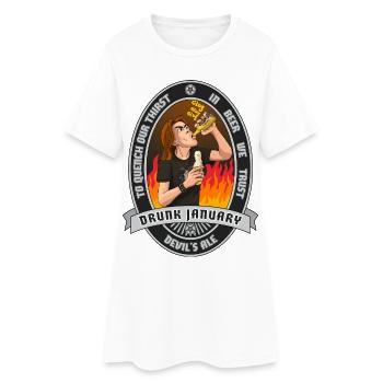 Drunk January - Women’s T-Shirt Dress - white - Front