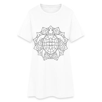 Mandala de tortue avec une ornementation calme - Robe T-shirt Femme - blanc - Devant
