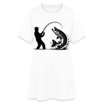 Cadeau pêcheur pêcheur de brochet Prédateur - Robe T-shirt Femme - blanc - Devant