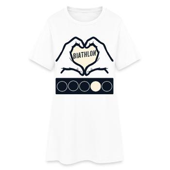 Biathlon Hiver - Cœur d’amour - Robe T-shirt Femme - blanc - Devant