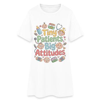 Infirmière pédiatrique Petits patients Grandes infirmières diplômées - Robe T-shirt Femme - blanc - Devant