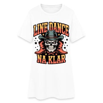Line Dance Schädel Rodeo - Frauen T-Shirt-Kleid - Weiß - Vorne