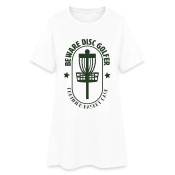 Vorsicht, Disc Golfer - Frauen T-Shirt-Kleid - Weiß - Vorne