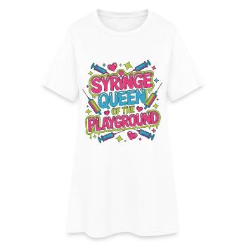 Pediatric Nurse Syringe Queen Of The Kids Nurse - Frauen T-Shirt-Kleid - Weiß - Vorne
