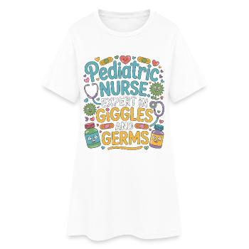 Pediatric Nurse Expert In Giggles And Healthcare - Frauen T-Shirt-Kleid - Weiß - Vorne