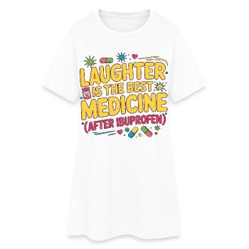 Le rire d’une infirmière pédiatrique est la meilleure garde d’enfants - Robe T-shirt Femme - blanc - Devant