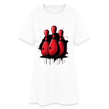 Quilles de bowling - Robe T-shirt Femme - blanc - Devant