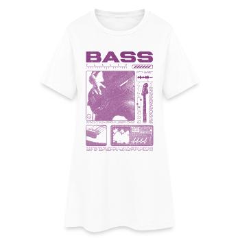 Bassgitarrenliebhaber Bassist Streetwear - Frauen T-Shirt-Kleid - Weiß - Vorne