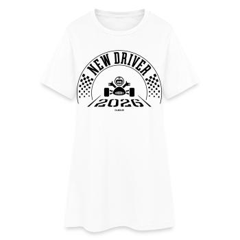 Nouveau conducteur 2026 (Permis de conduire / Noir) - Robe T-shirt Femme - blanc - Devant