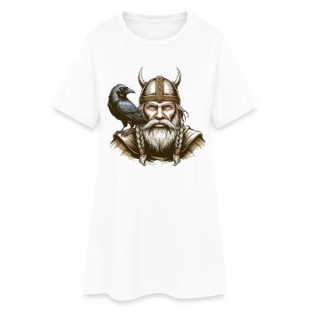 Légende viking viking marin Odin Raven Fighter - Robe T-shirt Femme - blanc - Devant