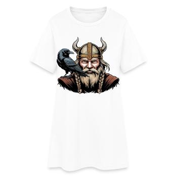Légende viking viking marin Odin Raven Fighter - Robe T-shirt Femme - blanc - Devant