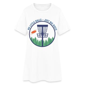 Pas de petites balles, juste de gros disques, drôle de disc golf - Robe T-shirt Femme - blanc - Devant