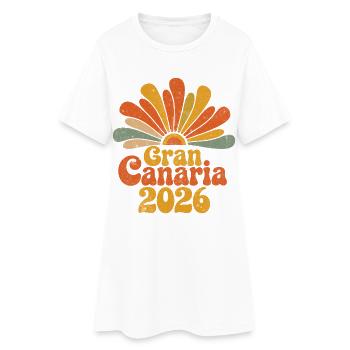 Gran Canaria 2026 Retro Sunset - Women’s T-Shirt Dress - white - Front