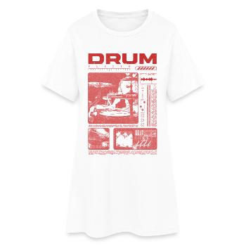 Batteur rock Drumplayer Streetwear - Robe T-shirt Femme - blanc - Devant