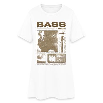 Bassgitarrenliebhaber Bassist Streetwear - Frauen T-Shirt-Kleid - Weiß - Vorne