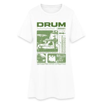 Batteur rock Drumplayer Streetwear - Robe T-shirt Femme - blanc - Devant