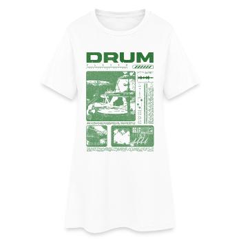 Batteur rock Drumplayer Streetwear - Robe T-shirt Femme - blanc - Devant