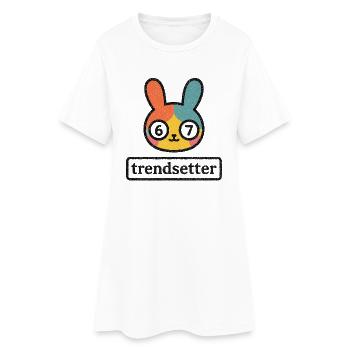 Bunny 67 : Créateur de tendances - Robe T-shirt Femme - blanc - Devant