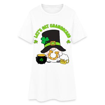 Lass uns den Kleeblatt bekommen, Leprechaun Tee - Frauen T-Shirt-Kleid - Weiß - Vorne
