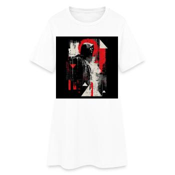 Hooded Echo Geometric Neon - Women’s T-Shirt Dress - white - Front