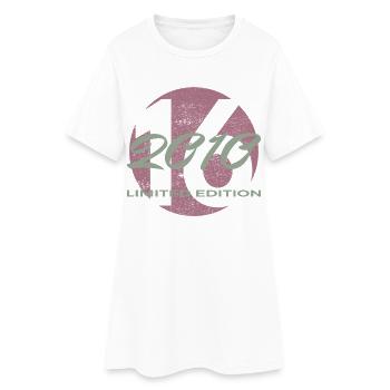 16e anniversaire cadeau garçons et filles 2010 - Robe T-shirt Femme - blanc - Devant
