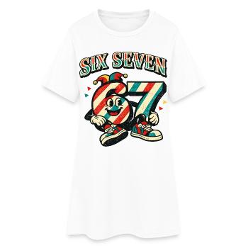 67 Six Seven Carnival Cute Italy Meme - Women’s T-Shirt Dress - white - Front