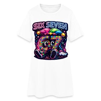 Cadeau de la Douceur Six Seven 67 Carnaval - Robe T-shirt Femme - blanc - Devant