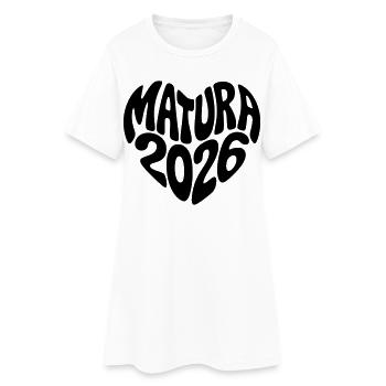 Matura 2026 Herz - Frauen T-Shirt-Kleid - Weiß - Vorne