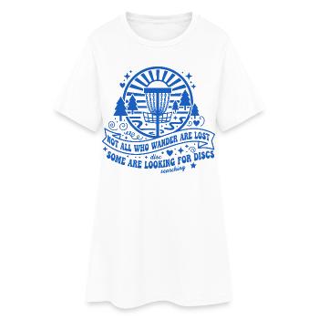 Disc Golf : Tous ceux qui errent ne sont pas perdus - Robe T-shirt Femme - blanc - Devant