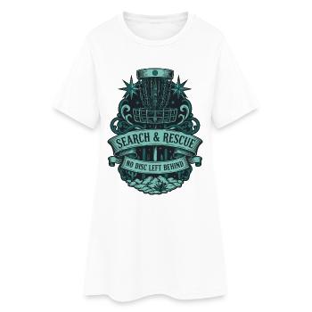 Recherche et sauvetage : aucun disque laissé derrière Disc golf - Robe T-shirt Femme - blanc - Devant