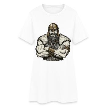 Légende viking viking marin Odin Raven Fighter - Robe T-shirt Femme - blanc - Devant