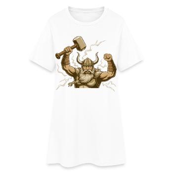 Légende viking viking marin Odin Raven Fighter - Robe T-shirt Femme - blanc - Devant