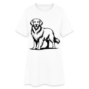 Golden Retriever with Proud Pose - Women’s T-Shirt Dress - white - Front
