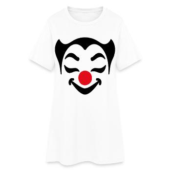 Fröhliches Clown Gesicht Karneval Fasnet Fasching - Frauen T-Shirt-Kleid - Weiß - Vorne