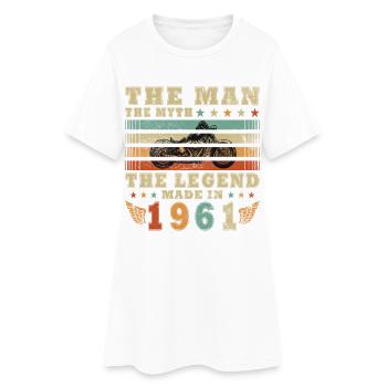 Millésime 1961 Born Moto Cadeau d’anniversaire - Robe T-shirt Femme - blanc - Devant