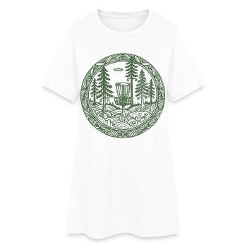Scène du parcours Flying Disc Golf Basket Forest - Robe T-shirt Femme - blanc - Devant