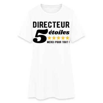 Cadeau Directeur 5 Étoiles - Merci pour tout ! - Robe T-shirt Femme - blanc - Devant