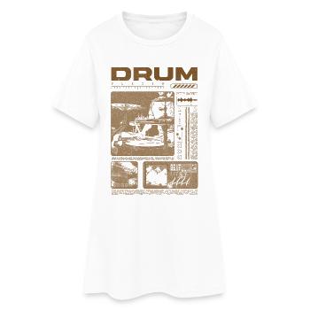 Batteur rock Drumplayer Streetwear - Robe T-shirt Femme - blanc - Devant