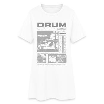 Batteur rock Drumplayer Streetwear - Robe T-shirt Femme - blanc - Devant