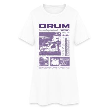 Batteur rock Drumplayer Streetwear - Robe T-shirt Femme - blanc - Devant