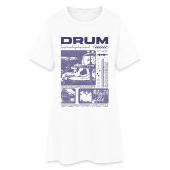 Batteur rock Drumplayer Streetwear - Robe T-shirt Femme - blanc - Devant