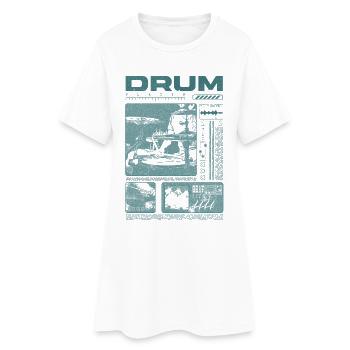 Rock Drummer Drum Player Streetwear - Women’s T-Shirt Dress - white - Front