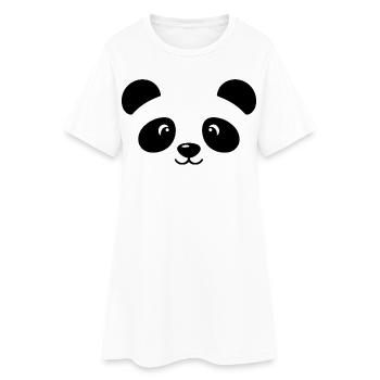 Panda | Déguisement de carnaval en costume de grand visage - Robe T-shirt Femme - blanc - Devant