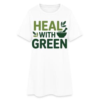 Guérison herboriste avec pratique professionnelle verte - Robe T-shirt Femme - blanc - Devant