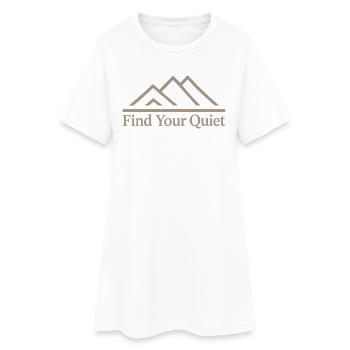 Find Your Quiet Berge Natur Entspannung - Frauen T-Shirt-Kleid - Weiß - Vorne