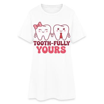 Paar zahnmedizinische Assistentin Zahnarzt - Frauen T-Shirt-Kleid - Weiß - Vorne