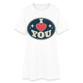 Je t’aime – Cœur d’amour campestre Saint-Valentin - Robe T-shirt Femme - blanc - Devant