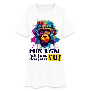 JE M’EN FICHE - JE VAIS LAISSER ÇA COMME ÇA MAINTENANT ! - Singe drôle - Robe T-shirt Femme - blanc - Devant