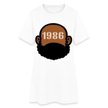 Anniversaire 1986 HOMME DE COULEUR PAPA - Robe T-shirt Femme - blanc - Devant